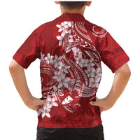 Red Polynesia Hammerhead Shark Tattoo With Plumeria Lei Family Matching Mermaid Dress and Hawaiian Shirt LT14 - Polynesian Pride