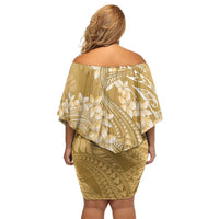 Yellow Polynesia Hammerhead Shark Tattoo With Plumeria Lei Family Matching Off Shoulder Short Dress and Hawaiian Shirt LT14 - Polynesian Pride