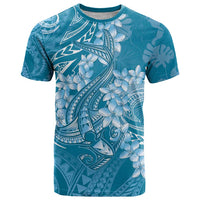 Blue Polynesia Hammerhead Shark Tattoo With Plumeria Lei T Shirt