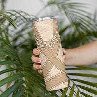 Mauri Ribaberiki Kiribati Skinny Tumbler Cowrie Shells Lei Palm Leaf Weaving LT14 - Polynesian Pride