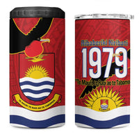 Mauri Kiribati Independence Day 4 in 1 Can Cooler Tumbler 1979 Proud National Frigatebird LT14 One Size: 16 oz Red - Polynesian Pride