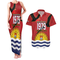 Mauri Kiribati Independence Day Couples Matching Tank Maxi Dress and Hawaiian Shirt 1979 Proud National Frigatebird LT14 Red - Polynesian Pride