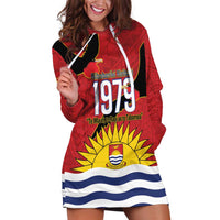 Mauri Kiribati Independence Day Hoodie Dress 1979 Proud National Frigatebird LT14 Red - Polynesian Pride