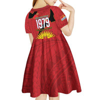 Mauri Kiribati Independence Day Kid Short Sleeve Dress 1979 Proud National Frigatebird LT14 - Polynesian Pride