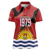 Mauri Kiribati Independence Day Women Polo Shirt 1979 Proud National Frigatebird LT14 Female Red - Polynesian Pride