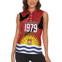 Mauri Kiribati Independence Day Women Sleeveless Polo Shirt 1979 Proud National Frigatebird LT14 - Polynesian Pride