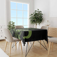 Green Hafa Adai Guam Tablecloth Chamorro Latte Stone Hand With Plumeria