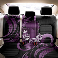 Purple Hafa Adai Guam Back Car Seat Cover Chamorro Latte Stone Hand With Plumeria