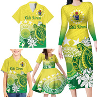 Cook Islands Independence Day Family Matching Long Sleeve Bodycon Dress and Hawaiian Shirt Kuki Airani Tiare Maori Polynesian Pattern - Green LT14 - Polynesian Pride