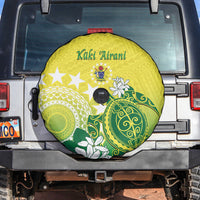 Cook Islands Independence Day Spare Tire Cover Kuki Airani Tiare Maori Polynesian Pattern - Green