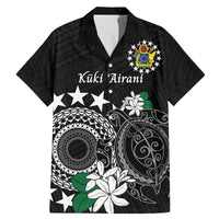 Cook Islands Independence Day Family Matching Mermaid Dress and Hawaiian Shirt Kuki Airani Tiare Maori Polynesian Pattern - Black LT14 Dad's Shirt - Short Sleeve Black - Polynesian Pride