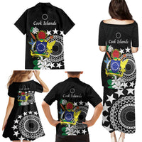 Cook Islands Independence Day Family Matching Puletasi and Hawaiian Shirt Kuki Airani Tiare Maori Polynesian Pattern - Black LT14 - Polynesian Pride