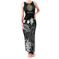 Cook Islands Independence Day Family Matching Tank Maxi Dress and Hawaiian Shirt Kuki Airani Tiare Maori Polynesian Pattern - Black LT14 Mom's Dress Black - Polynesian Pride