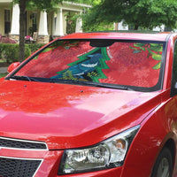 New Zealand Christmas In July Auto Sun Shade Kowhai Tui Bird With Pohutukawa - Red LT14 - Polynesian Pride