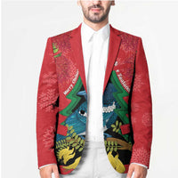 New Zealand Christmas In July Blazer Kowhai Tui Bird With Pohutukawa - Red LT14 - Polynesian Pride
