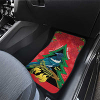New Zealand Christmas In July Car Mats Kowhai Tui Bird With Pohutukawa - Red LT14 - Polynesian Pride