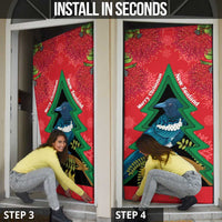 New Zealand Christmas In July Door Cover Kowhai Tui Bird With Pohutukawa - Red LT14 - Polynesian Pride