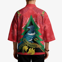 New Zealand Christmas In July Kimono Kowhai Tui Bird With Pohutukawa - Red LT14 - Polynesian Pride