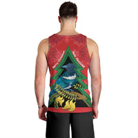 New Zealand Christmas In July Men Tank Top Kowhai Tui Bird With Pohutukawa - Red LT14 - Polynesian Pride
