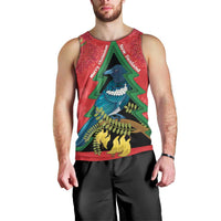 New Zealand Christmas In July Men Tank Top Kowhai Tui Bird With Pohutukawa - Red LT14 - Polynesian Pride