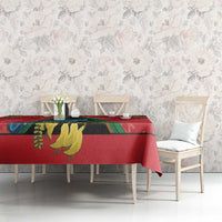 New Zealand Christmas In July Tablecloth Kowhai Tui Bird With Pohutukawa - Red LT14 - Polynesian Pride