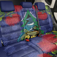 New Zealand Christmas In July Back Car Seat Cover Kowhai Tui Bird With Pohutukawa - Blue LT14 - Polynesian Pride