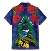 New Zealand Christmas In July Family Matching Mermaid Dress and Hawaiian Shirt Kowhai Tui Bird With Pohutukawa - Blue LT14 - Polynesian Pride