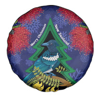 New Zealand Christmas In July Spare Tire Cover Kowhai Tui Bird With Pohutukawa - Blue LT14 - Polynesian Pride