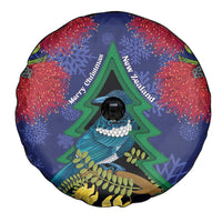 New Zealand Christmas In July Spare Tire Cover Kowhai Tui Bird With Pohutukawa - Blue LT14 - Polynesian Pride