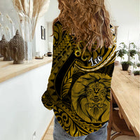 Polynesian Pride Leo Zodiac Women Casual Shirt Astrological Sign Tribal Plumeria Gold Galaxy LT14 - Polynesian Pride