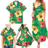 Custom Vanuatu Cricket Family Matching Summer Maxi Dress and Hawaiian Shirt 2024 Tropical Flowers Version LT14 - Polynesian Pride