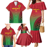 Custom Vanuatu Cricket Family Matching Mermaid Dress and Hawaiian Shirt 2024 Polynesian Pattern Sporty Style LT14 - Polynesian Pride