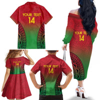 Custom Vanuatu Cricket Family Matching Off The Shoulder Long Sleeve Dress and Hawaiian Shirt 2024 Polynesian Pattern Sporty Style LT14 - Polynesian Pride