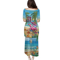Flamingo Aloha Hawaii Family Matching Puletasi and Hawaiian Shirt It's 5 OClock Somewhere Tropical Vibes LT14 - Polynesian Pride