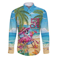 Flamingo Aloha Hawaii Family Matching Short Sleeve Bodycon Dress and Hawaiian Shirt It's 5 OClock Somewhere Tropical Vibes LT14 Dad's Shirt - Long Sleeve Blue - Polynesian Pride