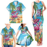 Flamingo Aloha Hawaii Family Matching Tank Maxi Dress and Hawaiian Shirt It's 5 OClock Somewhere Tropical Vibes LT14 - Polynesian Pride