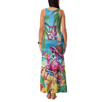 Flamingo Aloha Hawaii Family Matching Tank Maxi Dress and Hawaiian Shirt It's 5 OClock Somewhere Tropical Vibes LT14 - Polynesian Pride