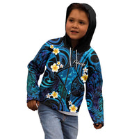 Tokelau Fakaofo Atoll Kid Hoodie Polynesian Tattoo Plumeria With Map LT14 - Polynesian Pride