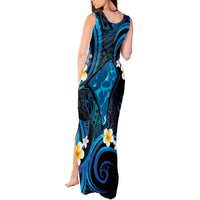 Tokelau Fakaofo Atoll Tank Maxi Dress Polynesian Tattoo Plumeria With Map LT14 - Polynesian Pride