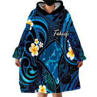Tokelau Fakaofo Atoll Wearable Blanket Hoodie Polynesian Tattoo Plumeria With Map LT14 - Polynesian Pride