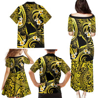 Tokelau Atafu Atoll Family Matching Puletasi and Hawaiian Shirt Polynesian Tattoo Plumeria With Map LT14 - Polynesian Pride