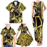 Tokelau Atafu Atoll Family Matching Tank Maxi Dress and Hawaiian Shirt Polynesian Tattoo Plumeria With Map LT14 - Polynesian Pride
