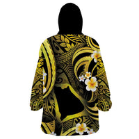 Tokelau Atafu Atoll Wearable Blanket Hoodie Polynesian Tattoo Plumeria With Map LT14 - Polynesian Pride