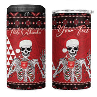 Personalized Hawaii Skull Christmas 4 in 1 Can Cooler Tumbler Mele Kalikimaka Hawaiian Kakau LT14 One Size: 16 oz Red - Polynesian Pride