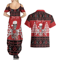 Personalized Hawaii Skull Christmas Couples Matching Summer Maxi Dress and Hawaiian Shirt Mele Kalikimaka Hawaiian Kakau - Polynesian Pride