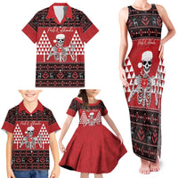 Personalized Hawaii Skull Christmas Family Matching Tank Maxi Dress and Hawaiian Shirt Mele Kalikimaka Hawaiian Kakau LT14 - Polynesian Pride