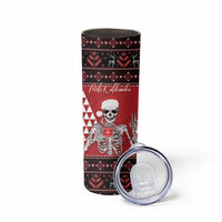 Personalized Hawaii Skull Christmas Skinny Tumbler Mele Kalikimaka Hawaiian Kakau LT14 - Polynesian Pride