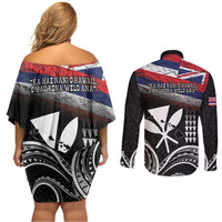 Hawaii Independence Day Couples Matching Off Shoulder Short Dress and Long Sleeve Button Shirt La Kuokoa - Happy 28th November LT14 - Polynesian Pride