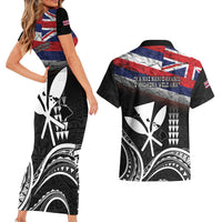 Hawaii Independence Day Couples Matching Short Sleeve Bodycon Dress and Hawaiian Shirt La Kuokoa - Happy 28th November LT14 - Polynesian Pride