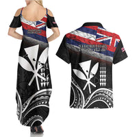 Hawaii Independence Day Couples Matching Summer Maxi Dress and Hawaiian Shirt La Kuokoa - Happy 28th November LT14 - Polynesian Pride